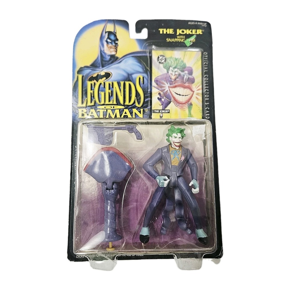 DC COMICS LEGENDS OF BATMAN THE JOKER W/SNAPPING JAW ACTION FIGURE 1994 KENNER.